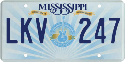 MS license plate LKV247