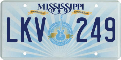 MS license plate LKV249