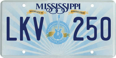 MS license plate LKV250