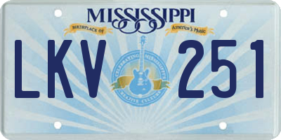 MS license plate LKV251