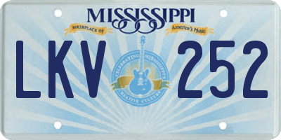 MS license plate LKV252