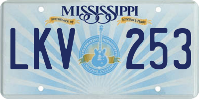 MS license plate LKV253