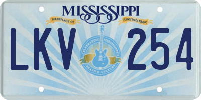 MS license plate LKV254