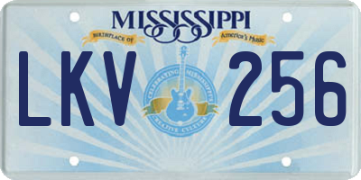MS license plate LKV256