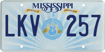MS license plate LKV257