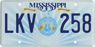 MS license plate LKV258