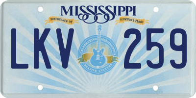 MS license plate LKV259