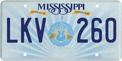 MS license plate LKV260
