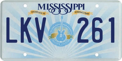 MS license plate LKV261