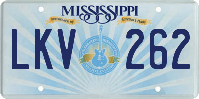 MS license plate LKV262