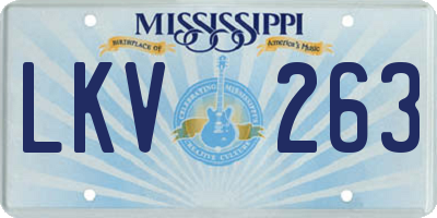 MS license plate LKV263