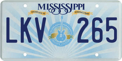 MS license plate LKV265
