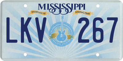 MS license plate LKV267