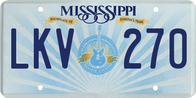 MS license plate LKV270