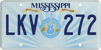 MS license plate LKV272