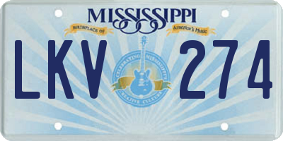 MS license plate LKV274