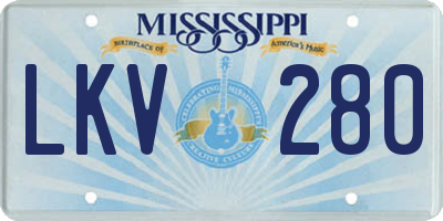 MS license plate LKV280