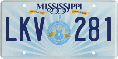 MS license plate LKV281