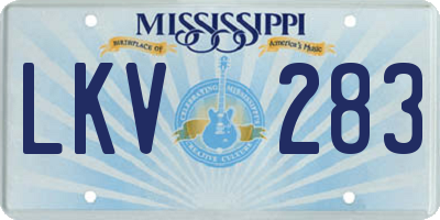 MS license plate LKV283