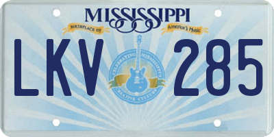 MS license plate LKV285