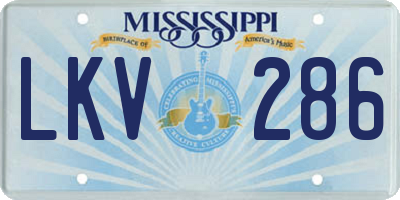 MS license plate LKV286