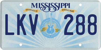 MS license plate LKV288