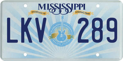 MS license plate LKV289