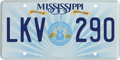 MS license plate LKV290