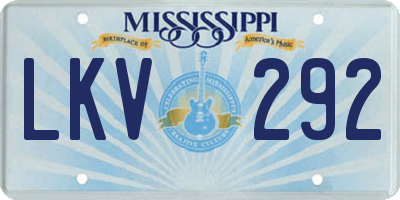 MS license plate LKV292