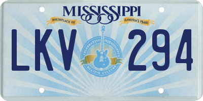 MS license plate LKV294