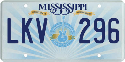 MS license plate LKV296