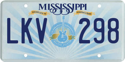 MS license plate LKV298