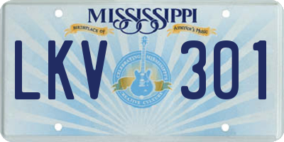 MS license plate LKV301