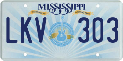MS license plate LKV303