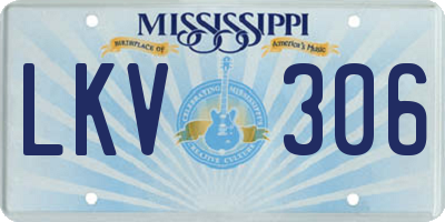 MS license plate LKV306