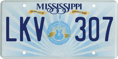 MS license plate LKV307