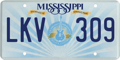 MS license plate LKV309