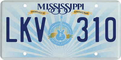 MS license plate LKV310
