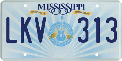 MS license plate LKV313