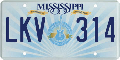 MS license plate LKV314