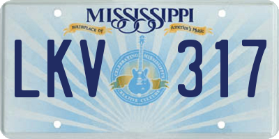 MS license plate LKV317