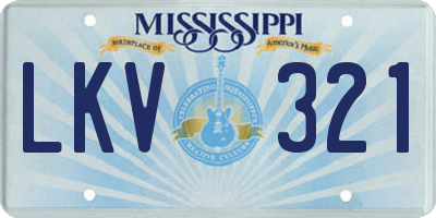 MS license plate LKV321