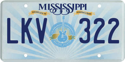MS license plate LKV322