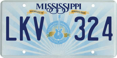 MS license plate LKV324