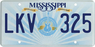 MS license plate LKV325