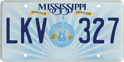 MS license plate LKV327