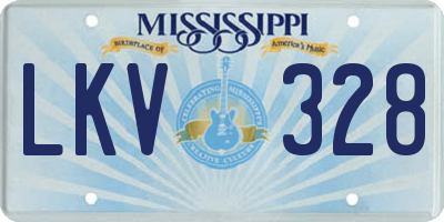 MS license plate LKV328
