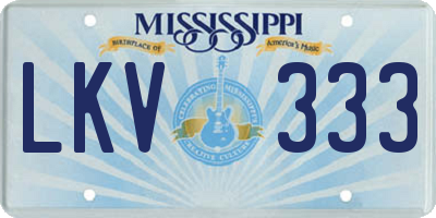 MS license plate LKV333