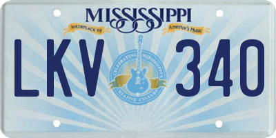 MS license plate LKV340