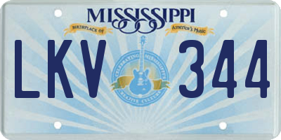 MS license plate LKV344